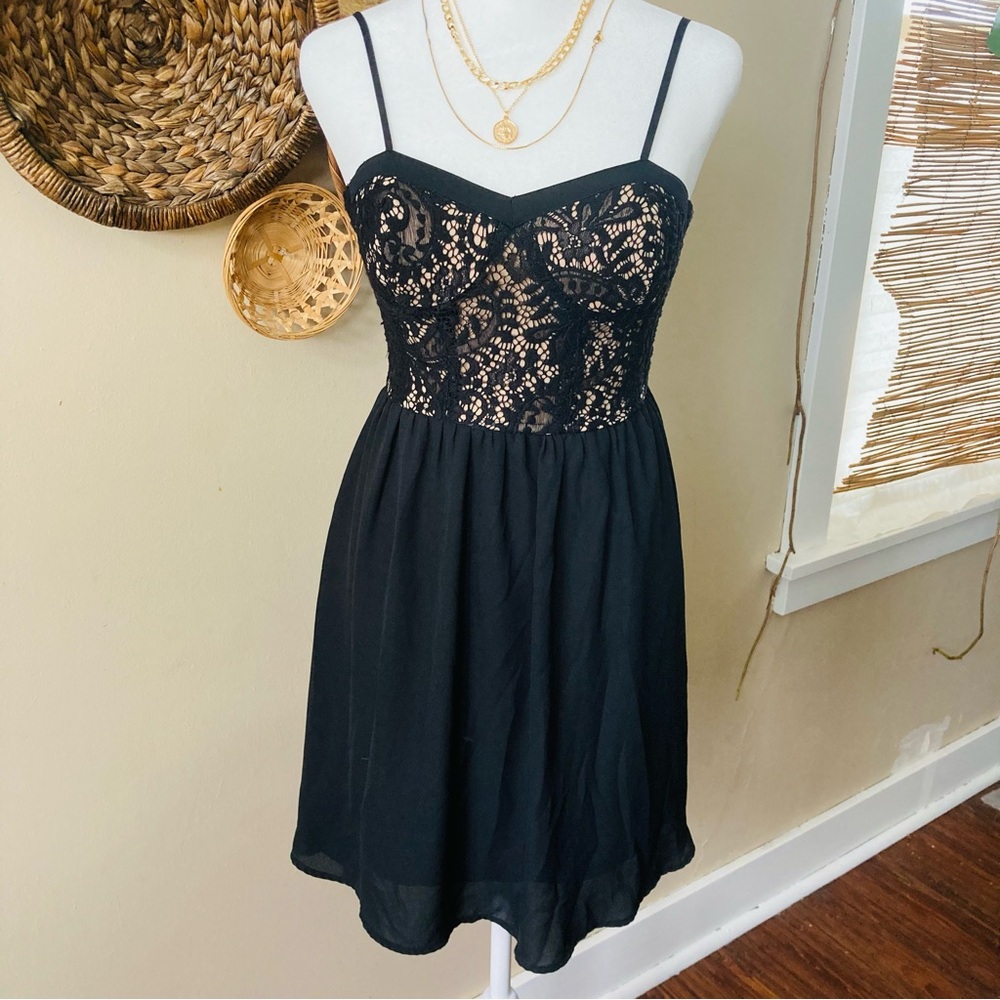 Xhilaration Black Lace Babydoll Dress